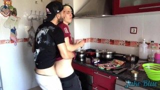 My boyfriend fucks me in the kitchen